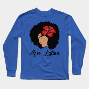 Pride Latina Afro Queen hispanic columbian gift idea present Long Sleeve T-Shirt
